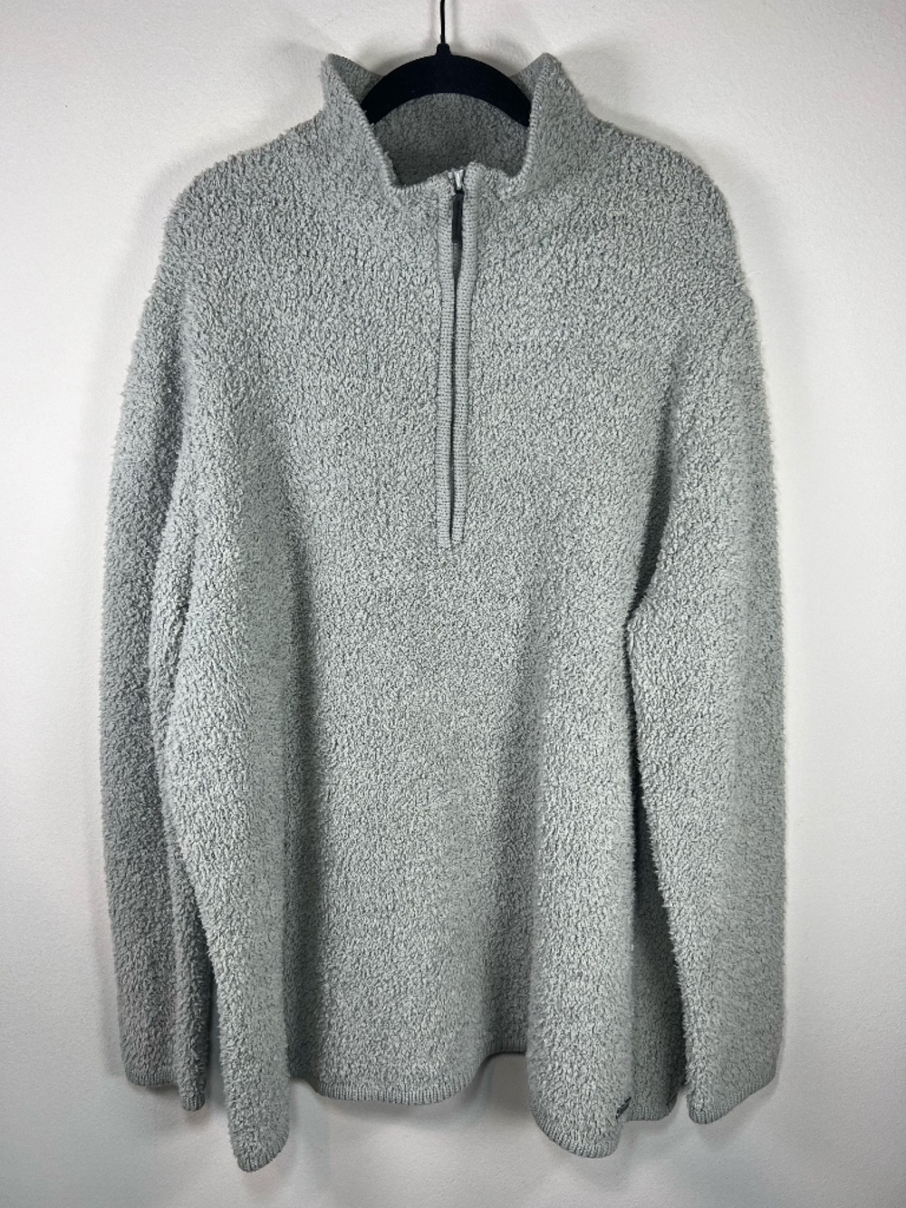 Natural Reflections 1/4 Zip Pullover Sherpa Sweater Gray Cozy Soft Winter  Sz 1X